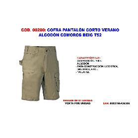 COFRA FINSTOCK PANTALON CORTO VERANO ALGODON COMOROS BEIG T52