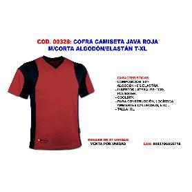 COFRA FINSTOCK CAMISETA JAVA ROJA M-CORTA ALGODON-ELASTAN T-XL