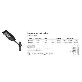 LUMINARIA FAROLA LED SOLAR 100 W 6000K IP65 A530XB270X70MM