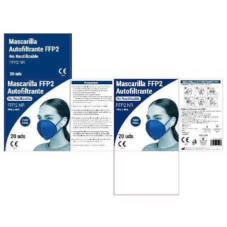 MASCARILLA FINSTOCK FFP2 AZUL PLEGABLE ENVASADAS INDIVIDUALMENTE