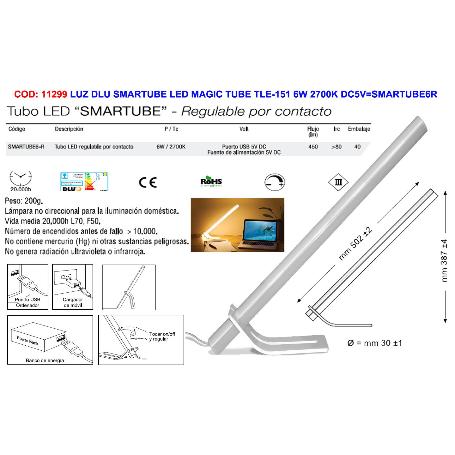 LUZ DLU FINSTOCK SMARTUBE LED TLE-151 6W 2700K DC5V SMARTUBE6R