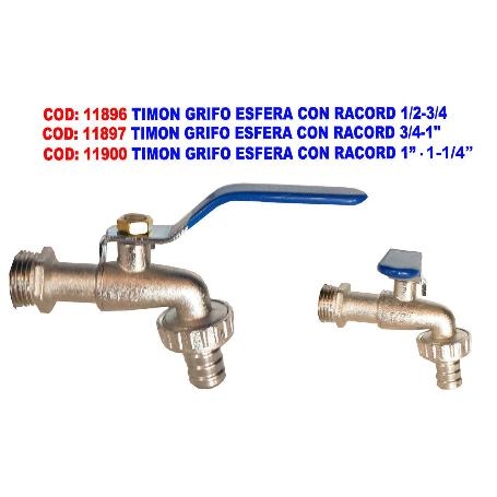PLUVIA GRIFO ESFERA PALANCA M-M 1-2X3-4 ADAPTADOR MANGUERA JARDI