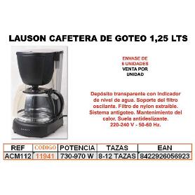BAJA LAUSON CAFETERA DE GOTEO ACM112  1.25L. 730-970 W
