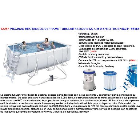 PISCINAS RECTANGULAR POWER STEEL 412X201X122 9.578 L 56456