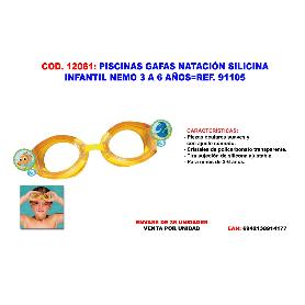 PISCINAS GAFAS NATACION SILICONA INFANTIL NEMO 3 A 6 AÑOS 91105