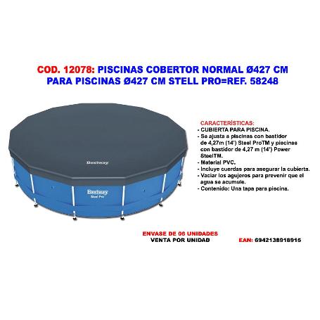 PISCINAS COBERTOR PVC 427 CM PISCINA STEEL PRO-POWER STEEL 58248