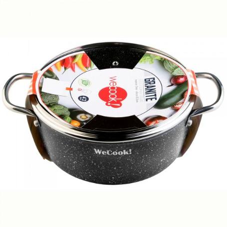 WECOOK CAZUELA 20CM C-TAPA ANTIADH 3MM TODOFUEGO GRANITE 73020