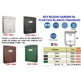 BTV FINSTOC BUZON GARDEN 22 PLASTICO VERDE   330X250X83 MM 02932