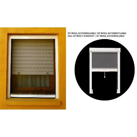 MOSQUITERA AUTOENROLLABLE EN KIT 100X150 CM BLANCA 600315051015