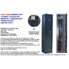 ARMERO FINSTOCK 4 ARMAS LARGAS  1400X250X250 HOMOL.UNE-EN 1143-1