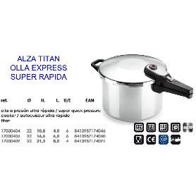 ALZA TITAN OLLA EXPRES SUPER RAPIDA 4 LITROS 17030404