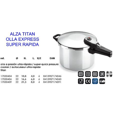 ALZA TITAN OLLA EXPRES SUPER RAPIDA 4 LITROS 17030404