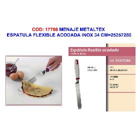 MENAJE METALTEX ESPATULA FLEXIBLE ACODADA INOX 34 CM 252572000