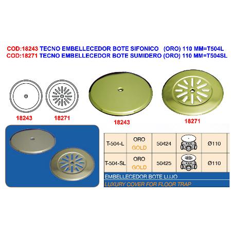 TECNO EMBELLECEDOR BOTE SIFONICO (ORO) 110 MM T504L 50424