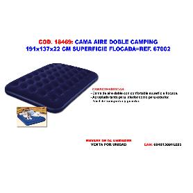 COLCHON CAMA AIRE DOBLE CAMPING 191X137X22 FLOCADA 67002
