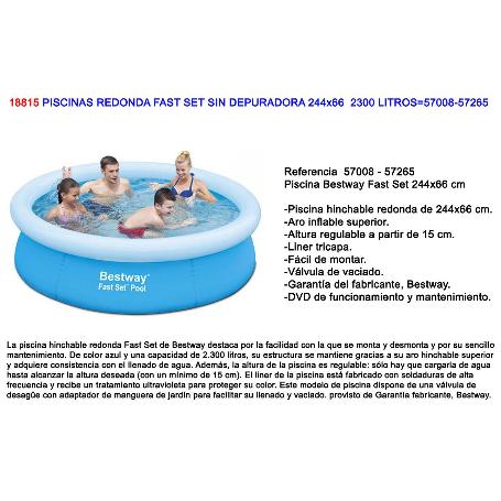 PISCINAS REDONDA FAST SET  HINCHABLE  244X66 2100 L 57265