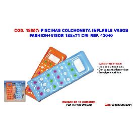 PISCINAS COLCHONETA INFLABLE VASOS FASHION+VISOR 188X71 CM 43040