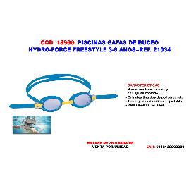 BAJA PISCINAS GAFAS BUCEO HYDRO-FORCE FREESTYLE 3-6 AÑOS 21034