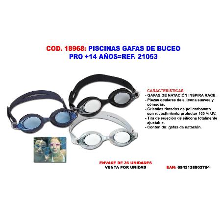 PISCINAS GAFAS DE BUCEO PRO +14 AÑOS 21053