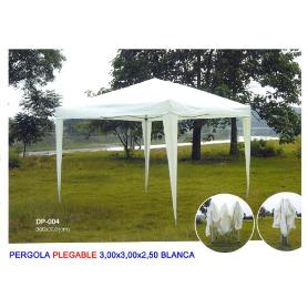 BAMBU PERGOLA PLEGABLE 3,0X3,0 X ALTO 2,5M  VERDE-BLANCA DP002