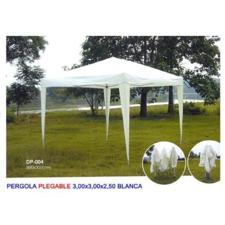 BAMBU PERGOLA PLEGABLE 3,0X3,0 X ALTO 2,5M  VERDE-BLANCA DP002