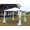 BAMBU PERGOLA METAL FIJA 3,0X3,0X2,5 MTS+CORTINA LAT.BLANC TP009