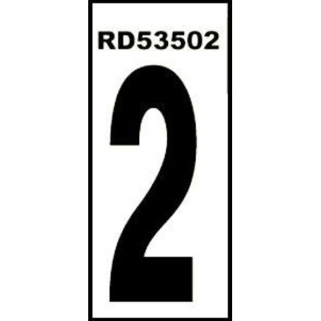NORMALUZ NUMERO ADHESIVO  2   4.6X14 PVC GLASSPACK 0,4 RD53502