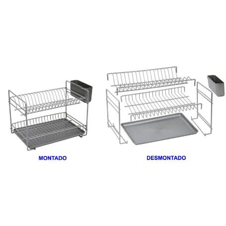 BAJA ESCURREPLATOS DESMONT.PLAS.GRISRESINA 40,5X26.5X10.2  89025
