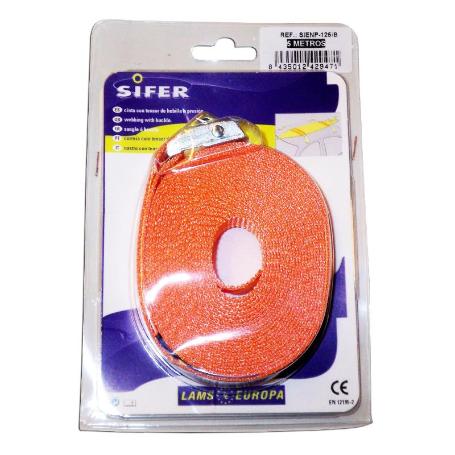 SIFER RATCHET 25MMX5 MT+TENSOR HEBILLA PRESION 500 KG SIENP-125B