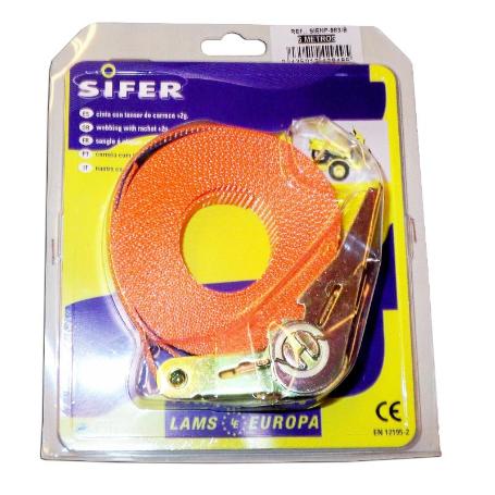 SIFER RATCHET 25MMX5 MT+TENSOR CARRACA SIN FIN 500 KG SIENP-983B