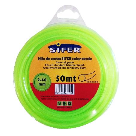 SIFER HILO DESBROZADORA VERDE REDONDO 2.40 MMX 50 MT 48222063