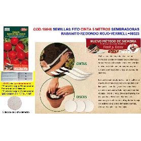 SEMILLAS FITO CINTA 5 MT.SEMBRAR RABANITO REDONDO ROJO-VER 09323