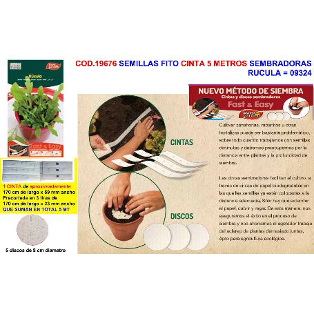 SEMILLAS FITO CINTA 5 MT.SEMBRAR RUCULA 09324