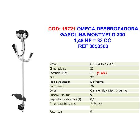 OMEGA DESBROZADORA GASOLINA MONTMELO 330 1,48 HP 33 CC 8050300