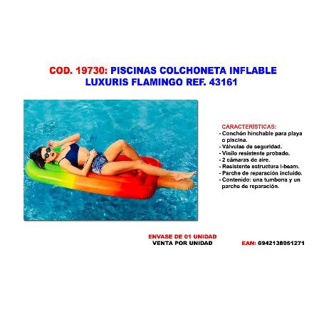 PISCINAS COLCHONETA INFLABLE POLO POP SICLE 185 X 89 CM  43161