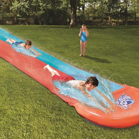 PISCINAS PISTA DESLIZANTE TOBOGAN DOBLE LARGO 549 CM 52208