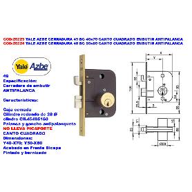 BAJA YALE AZBE CERRADURA 49 BC 50X80 C-CUADRA.EMBUTIR ANTIP.