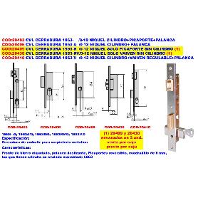 CVL CERRADURA 1963-V   -0-12 NIQUEL CILINDRO+VAIVEN REGU+PALANCA