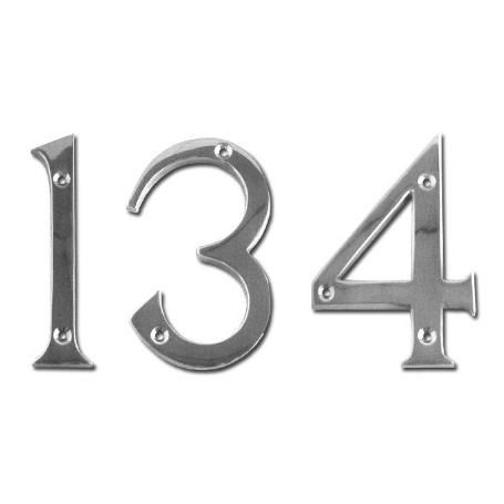 NUMERO DE LATON CROMO BRILLO   8   100 MM C-TORNILLO