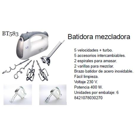 JATA FINSTOCK BATIDORA+MEZCLADORA 5 VEL. BT583 +TURBO 400W