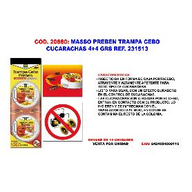 MASSO PREBEN TRAMPA CEBO CUCARACHAS 4 + 4 GR. 231513