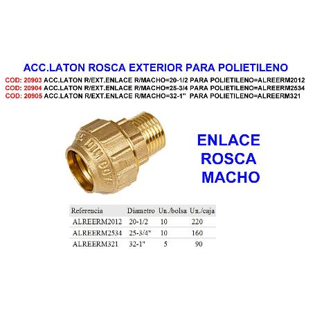 ACC.LATON R-EXT.ENLACE R-MACHO 20-1-2 PARA POLIETILE ALREERM2012