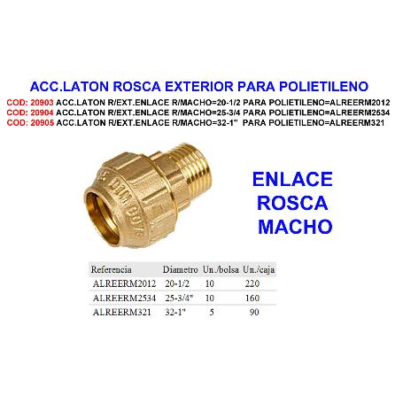 ACC.LATON R-EXT.ENLACE R-MACHO 32-1 PARA POLIETILE ALREERM321