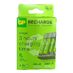 GP CARGADOR USB 4 PILA AA +4 PILAS AA 2100 MAH  B4-G534-G641