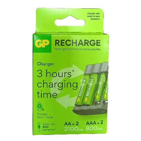 GP CARGADOR USB 4 PILA AA +4 PILAS AA 2100 MAH  B4-G534-G641