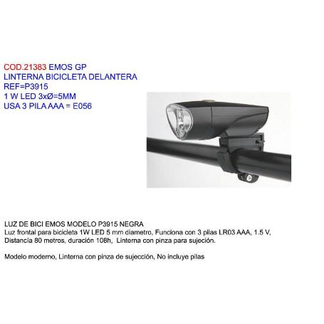 EMOS FINSTOCK GP LINT.BICI.DELANTE P3915 LED 3XØ 5MM  3 PILA AAA