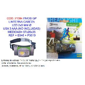 BAJA EMOS GP LINTERNA CABEZA P3519 LED  2X5- 3 AAA 57X26X35