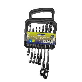 SIFER JUEGO 7 LLAVES COMBINADA + CARRACA FLEXIBLE 12CARAS 192504