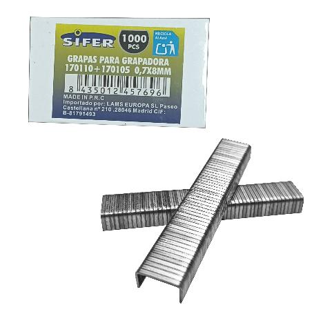 SIFER GRAPAS P-GRAPADORA 17110-17105  07X8MM CAJA 1000 PCS