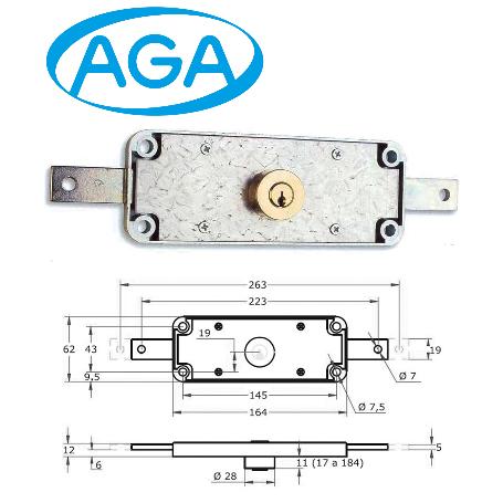 AGA CERRADURA PUERTA PERSIANA ENROLLABLE Y BASCULANTE  182